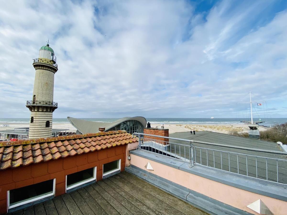 Ferienwohnung Sonnendeck, direkt am Leuchtturm Rostock Exterior foto